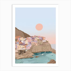 Sunset In Cinque Terre Art Print