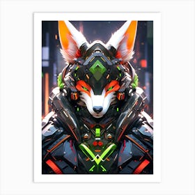 Futuristic Fox 3 Art Print