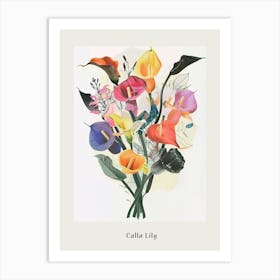 Calla Lily Collage Flower Bouquet Poster Art Print