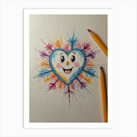 Snowflake Heart 4 Art Print