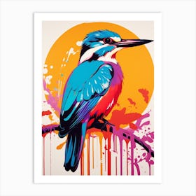 Andy Warhol Style Bird Kingfisher 2 Art Print