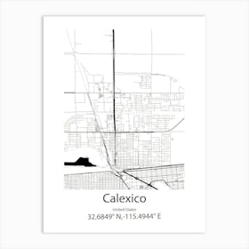 Calexico,United States Minimalist Map Art Print