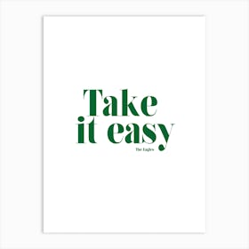 Take It Easy The Eagles Inspired Retro Art Print