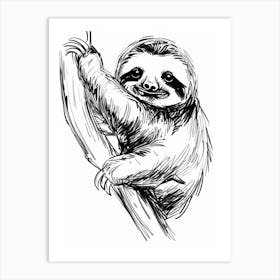 B&W Sloth Art Print