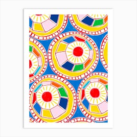 Multi coloured abstract geometric shape print Art Print