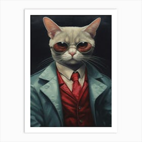 Gangster Cat Burmilla Art Print
