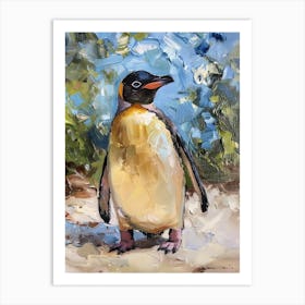 Adlie Penguin Fernandina Island Oil Painting 1 Art Print