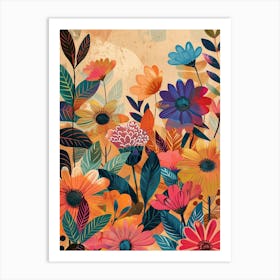 Flowers Boho 1 Art Print