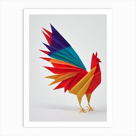 Rooster Origami Bird Art Print