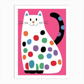 Polka Dot Cat Art Print