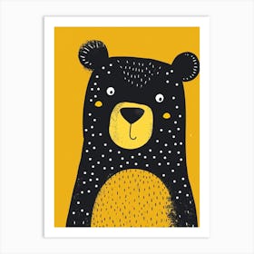 Yellow Black Bear 3 Art Print