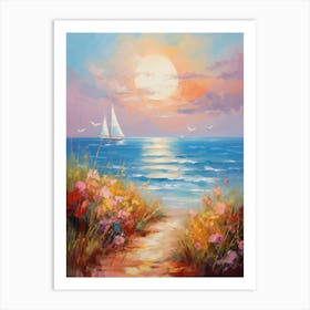 Sunset At The Beach 7 Art Print