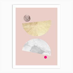 Geometry on pink background 4 Art Print