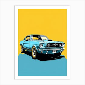 Ford Mustang Line Drawing 3 Art Print