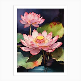 Lotus Flower Painting Art Print