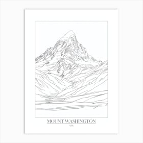 Mount Washington Usa Line Drawing 5 Poster Art Print