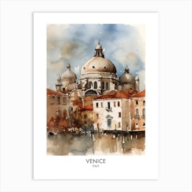 Venice Italy Watercolour Travel Poster Art Print