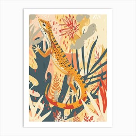 Modern Colourful Lizard Abstract Illustration 1 Art Print