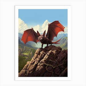 European Free Tailed Bat Flying 2 Art Print