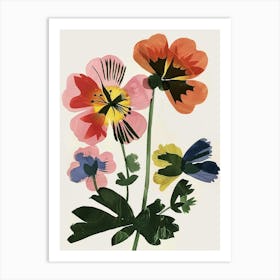 Painted Florals Geranium 2 Art Print