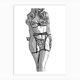 Abstract Geometric Sexy Woman (100) Art Print