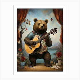 Bear With Guitar 1 Art Print