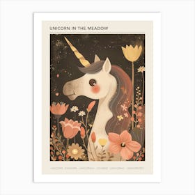 Unicorn In The Meadow Muted Pastels 3 Poster Art Print