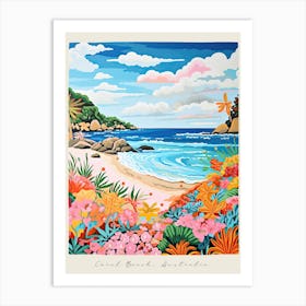 Poster Of Coral Beach, Australia, Matisse And Rousseau Style 1 Art Print