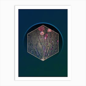 Abstract Allium Globosum Mosaic Botanical Illustration Art Print