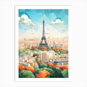 Paris View   Geometric Vector Illustration 2 Art Print