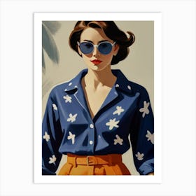 Woman In Sunglasses 4 Art Print
