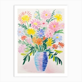 Flower Painting Fauvist Style Asters 1 Art Print