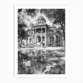 The Bullock Texas State History Museum Austin Texas Black And White Drawing 4 Art Print