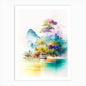 Langkawi Malaysia Watercolour Pastel Tropical Destination Art Print
