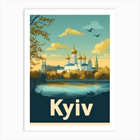 Aihrgdesign A Mid Century Modern Travel Poster For Kyiv Art Print