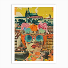 Prague   Retro Collage Style 4 Art Print