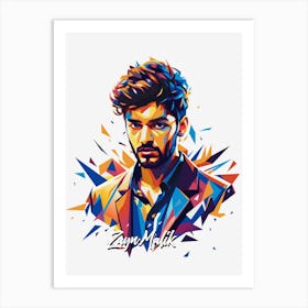 Zayn Malik One Direction 03 Portrait Music Icon WPAP Pop Art Art Print