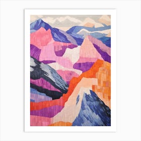 Helvellyn England 2 Colourful Mountain Illustration Art Print