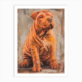 Chinese Shar Pei Acrylic Painting 5 Art Print