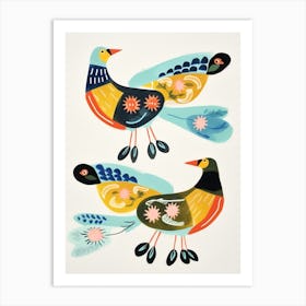 Folk Style Bird Painting Mallard Duck 1 Art Print