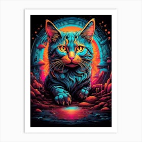 Psychedelic Cat 13 Art Print