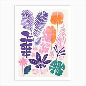 Colourful Botanical Risograph Style 3 Art Print