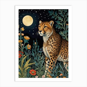 William Morris Cheetah At Night 1 Art Print