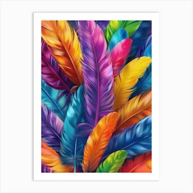 Colorful Feathers 5 Art Print