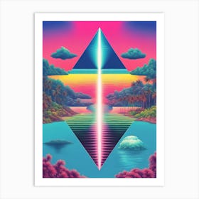 Tropic Triangles Psychedelic Vaporwave Art Print