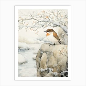 Winter Bird Painting Dipper 1 Art Print