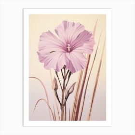Floral Illustration Flax Flower 3 Art Print