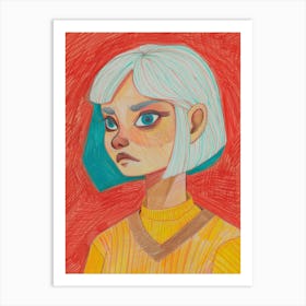 Girl With Blue Eyes 8 Art Print