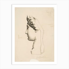 Female Head (1886), Pekka Halonen Art Print