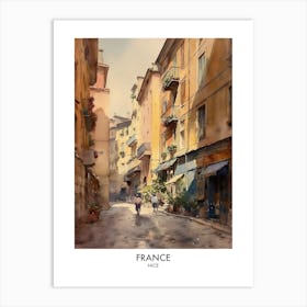 Nice, France 8 Watercolor Travel Poster Art Print